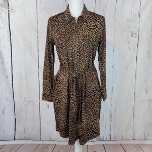 Lands End animal print dress NWT